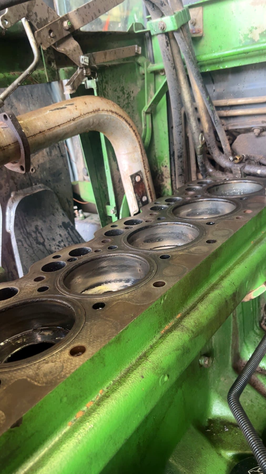 John Deere engine stripped for major mechanical repair